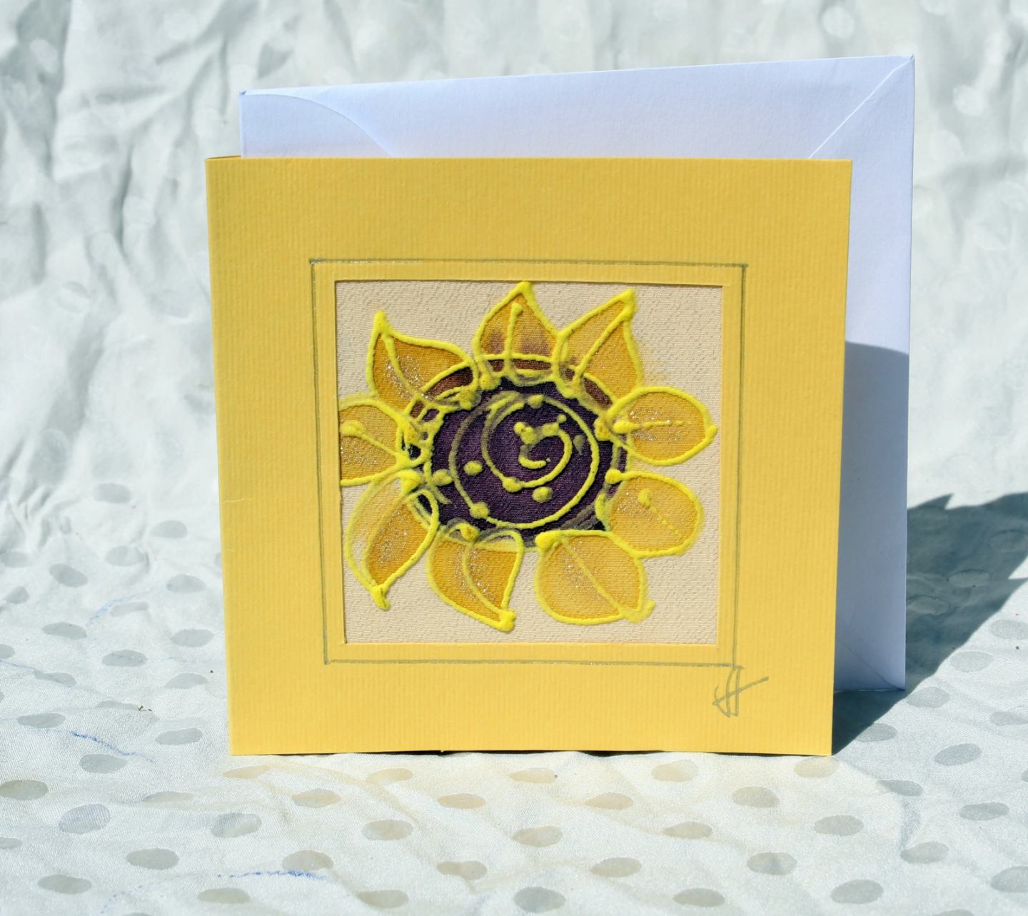 Копринен шал с ръчна рисувана